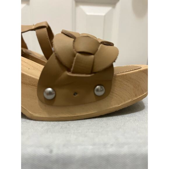 Splendid Barie Leather and Wood Clog Braided Sandals in Beige Women's sz. 7.5 - Picture 10 of 10